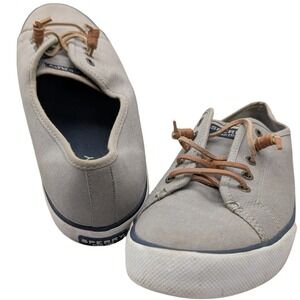 Sperry Crest Vibe Sneaker STS95729 Grey Linen Women 11M Casual Boat Shoe